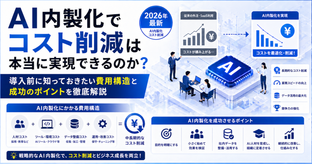 AI内製化でコスト削減は本当に実現できるのか？導入前に知っておきたい費用構造と成功のポイントを徹底解説【2026年最新・AI内製化コスト削減】