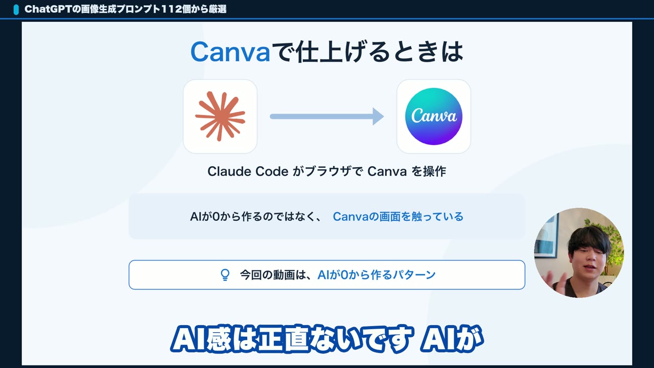 Claude CodeがブラウザでCanvaを操作する仕上げ方と、AIが0から作る画像生成の違い