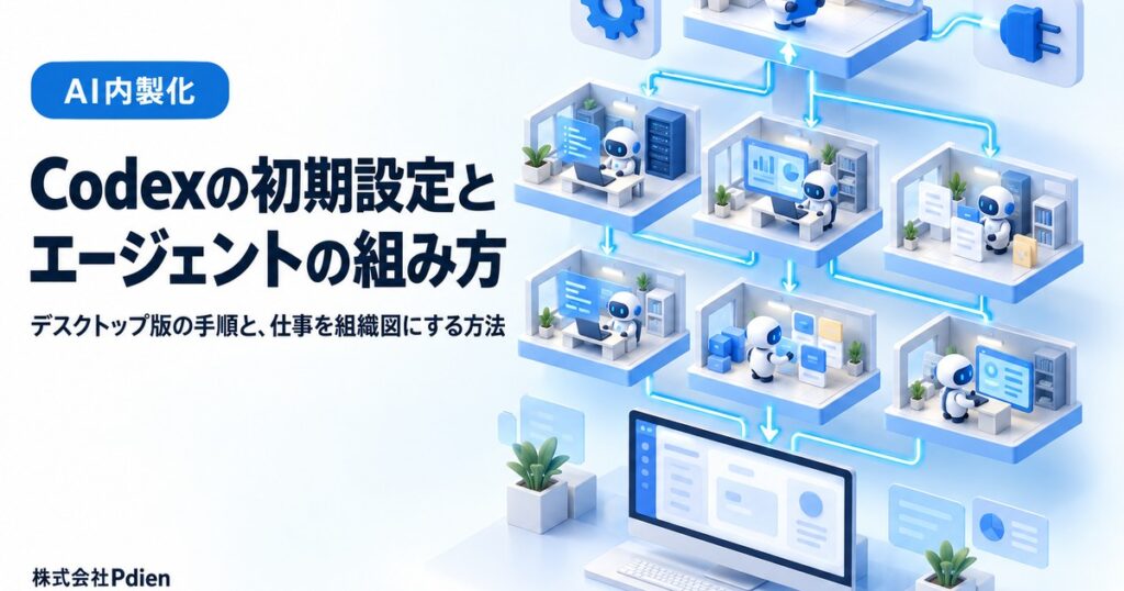 Codexの初期設定とは？デスクトップ版のセットアップ手順と、AIエージェントを組織図で組む方法・AGENTS.mdの注