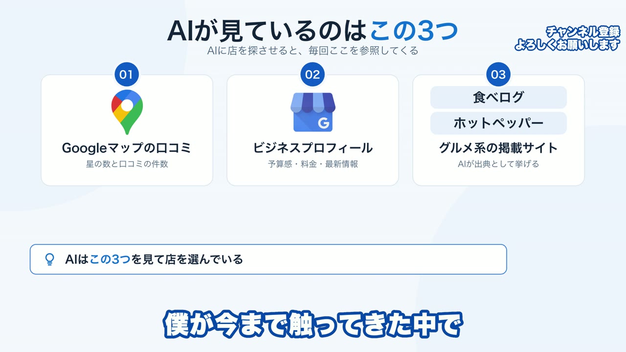 AI検索で参照される情報源はGoogleマップの口コミ・ビジネスプロフィール・掲載サイトの3つ