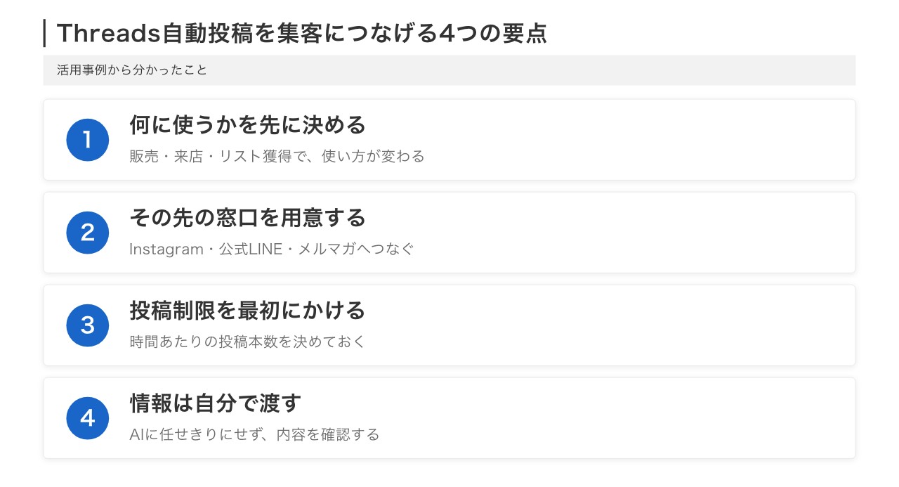 Threadsの自動投稿の活用事例から分かった4つの要点